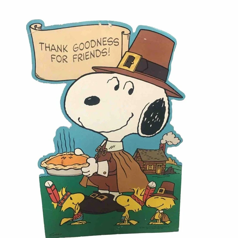 1965 Peanuts Snoopy & Woodstock Thanksgiving Die Cut Charles Schulz 12